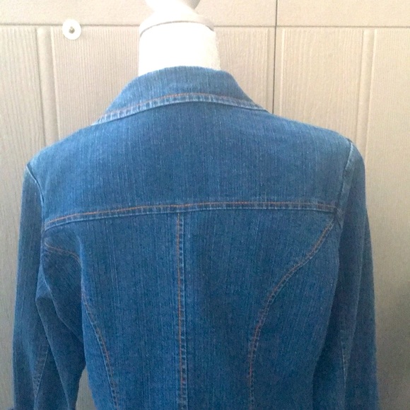 Denim jean vintage RL look Jacket button fitted glam blue boho - Picture 13 of 13